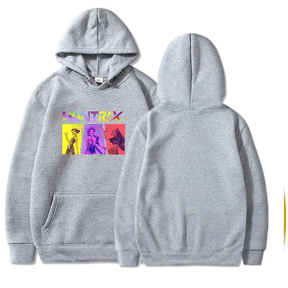 Kpop Demon Hunter Hoodie- Huntrix Graphic Front Design