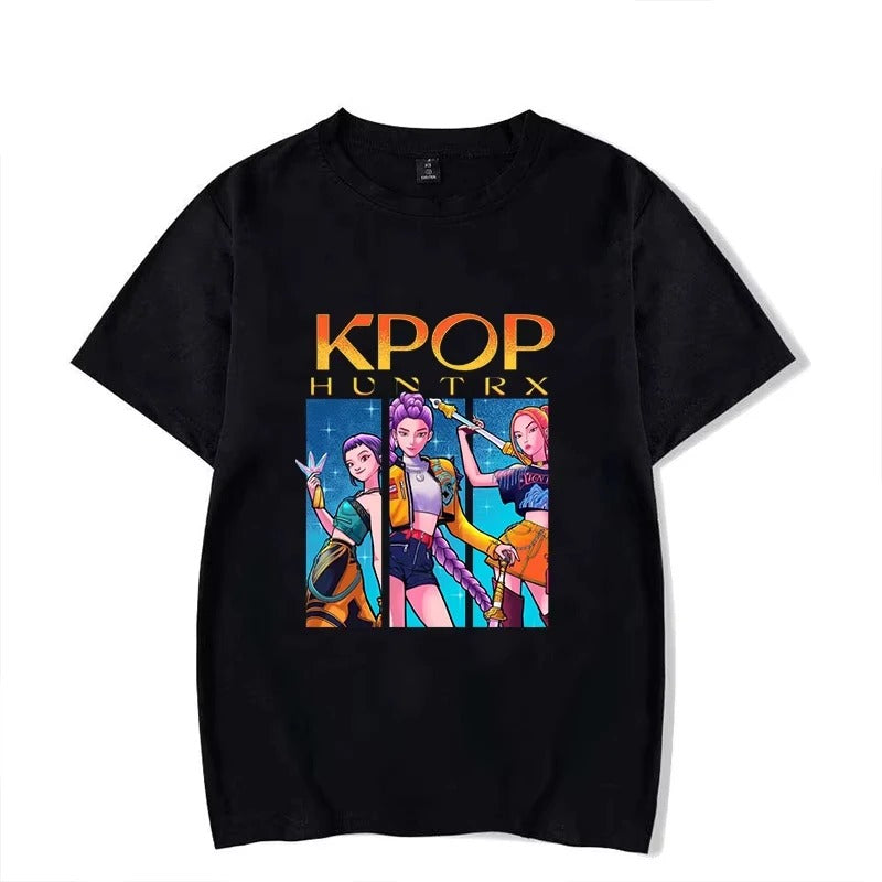 Harajuku KPop Demon Hunters Print T-shirt