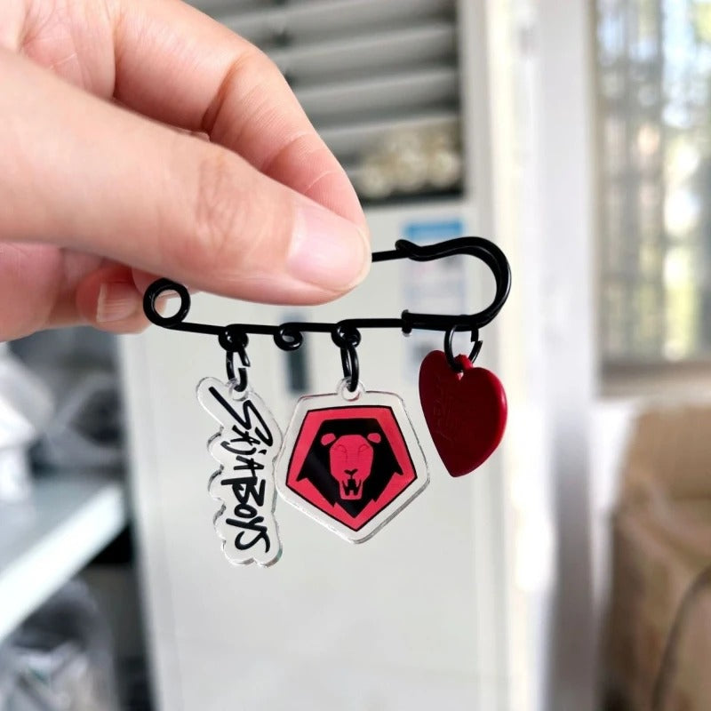 2pcs KPop Demon Hunters Pin Keychain