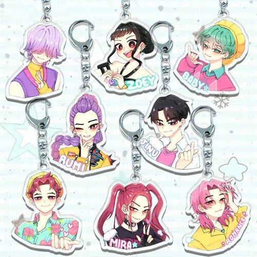 8PCS Set KPop Demon Hunters Acrylic Keychain