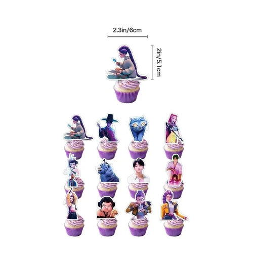 24pcs KPop Demon Hunters Cake Toppers