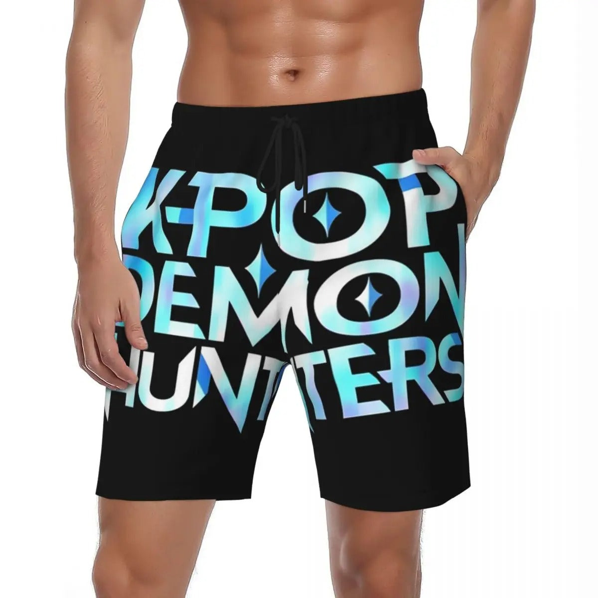 Blue Printed Kpop Demon Hunters Sports Board Short