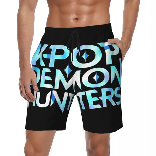 Blue Printed Kpop Demon Hunters Sports Board Short