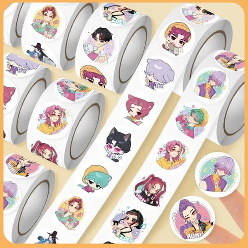 500pcs/Roll Waterproof Anime Kpop Demon Hunters Stickers