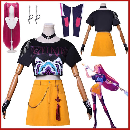 Kpop Hunter Mira Black and Yellow Costume