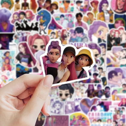 74pcs KPop Demon Hunters Graffiti Stickers