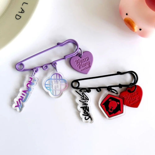 2pcs KPop Demon Hunters Pin Keychain