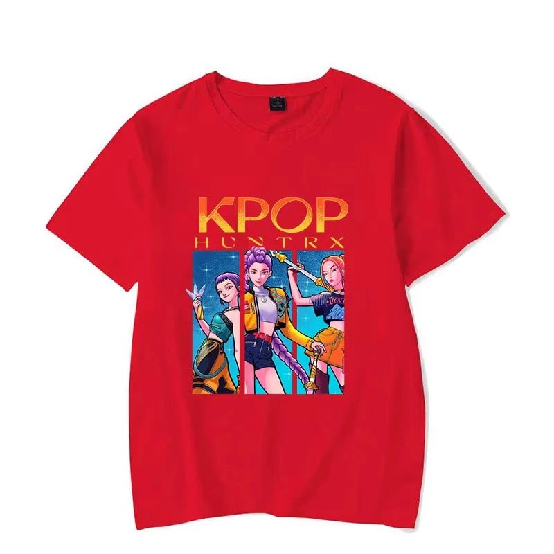 Harajuku KPop Demon Hunters Print T-shirt