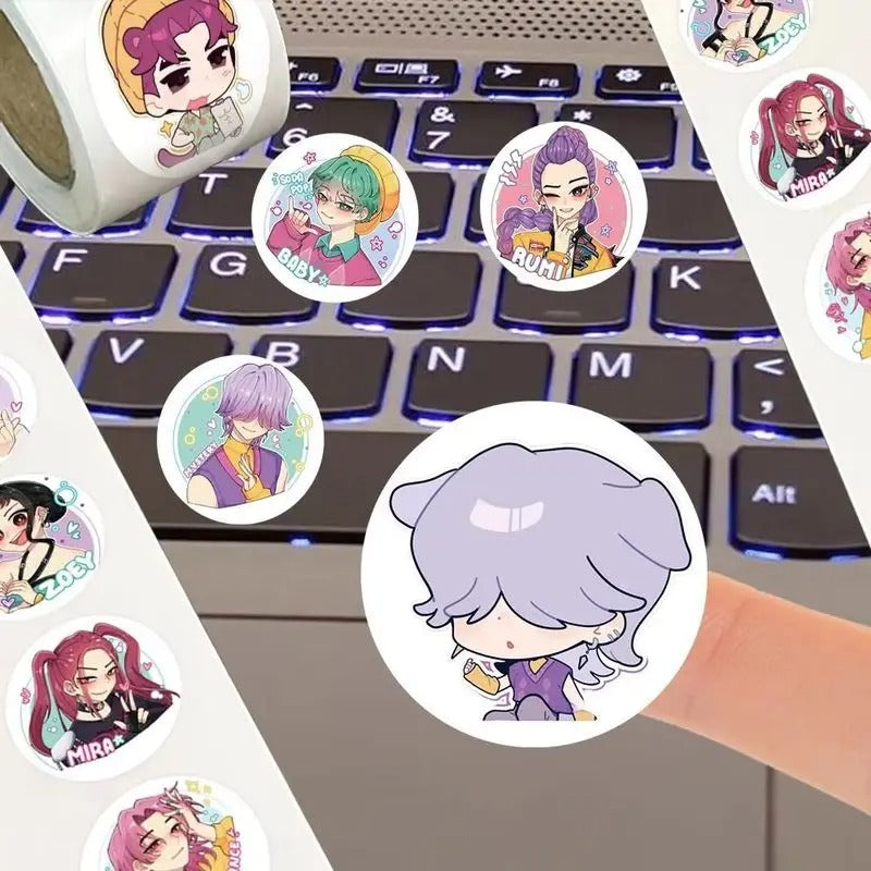 500pcs/Roll Waterproof Anime Kpop Demon Hunters Stickers
