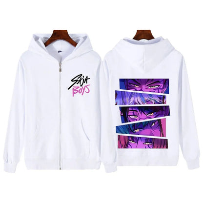 Saja Boys Harajuku KPop Demon Hunters Zip Hoodie