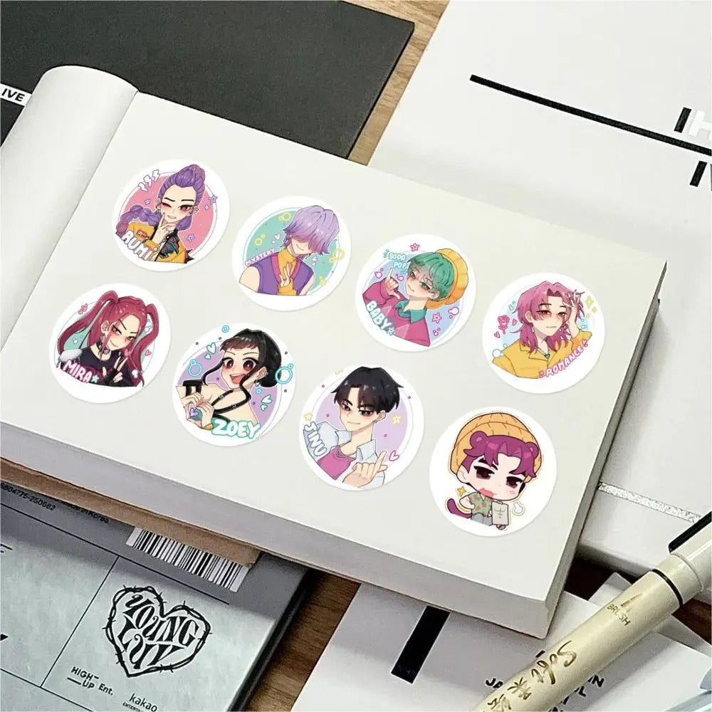 500pcs/Roll Waterproof Anime Kpop Demon Hunters Stickers