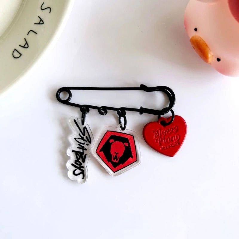 2pcs KPop Demon Hunters Pin Keychain