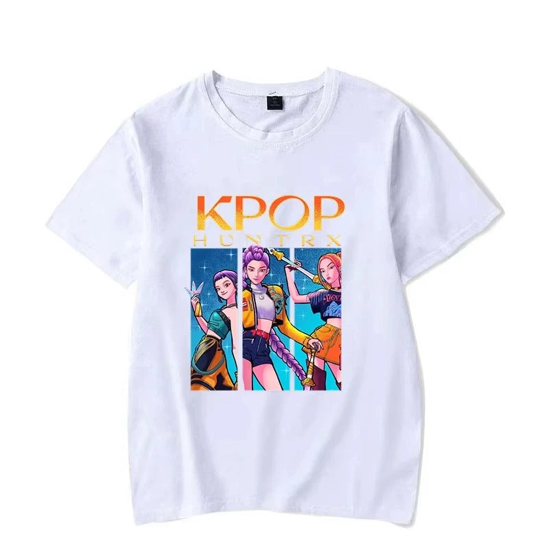 Harajuku KPop Demon Hunters Print T-shirt