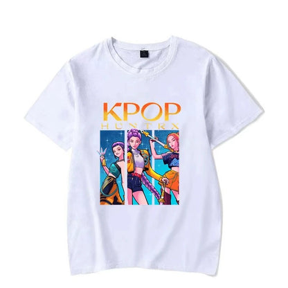 Harajuku KPop Demon Hunters Print T-shirt