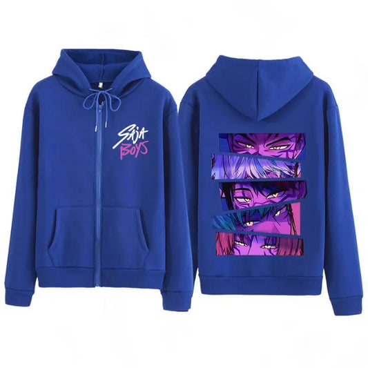 Saja Boys Harajuku KPop Demon Hunters Zip Hoodie