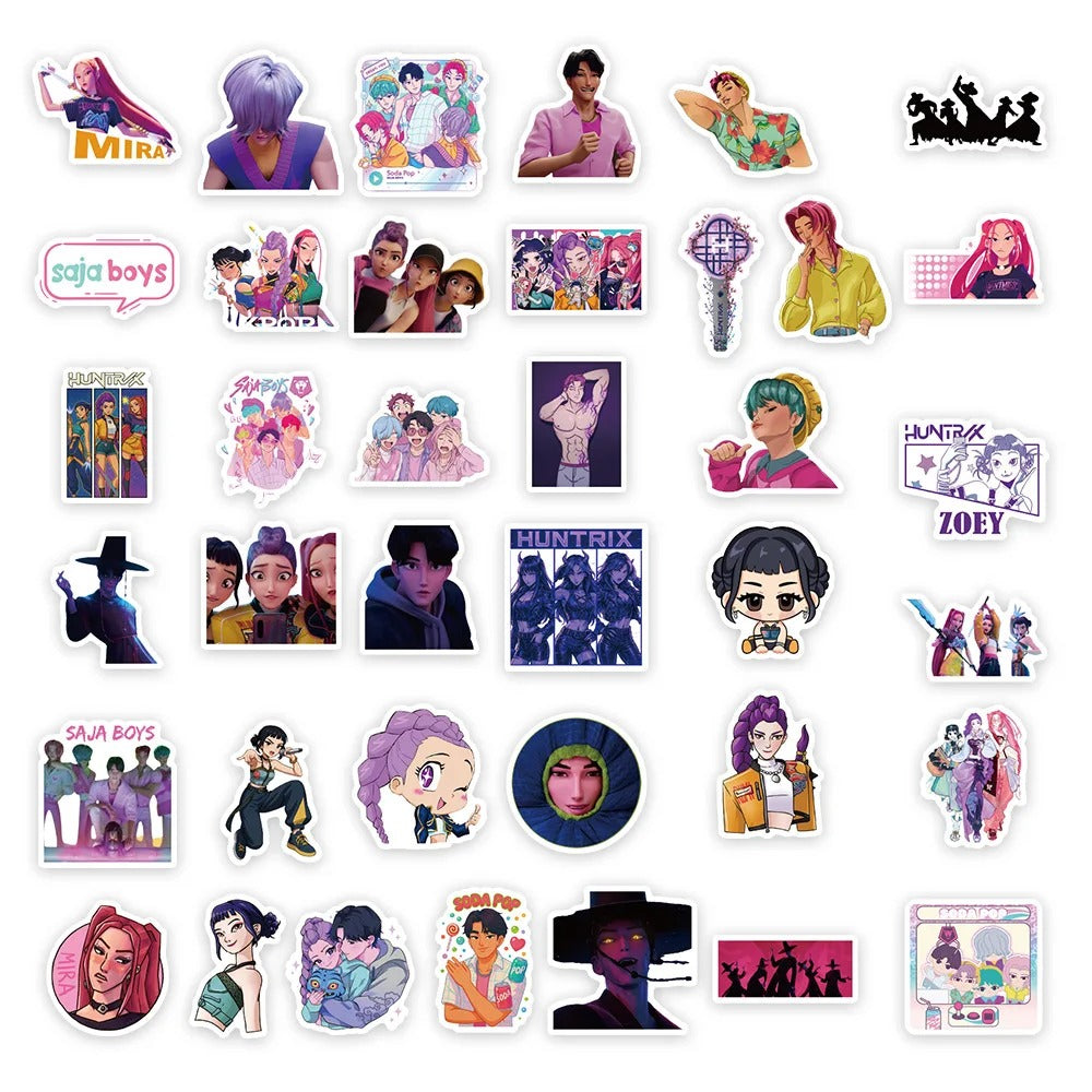 74pcs KPop Demon Hunters Graffiti Stickers