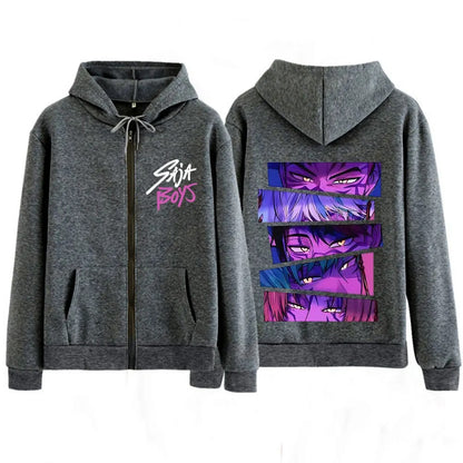 Saja Boys Harajuku KPop Demon Hunters Zip Hoodie