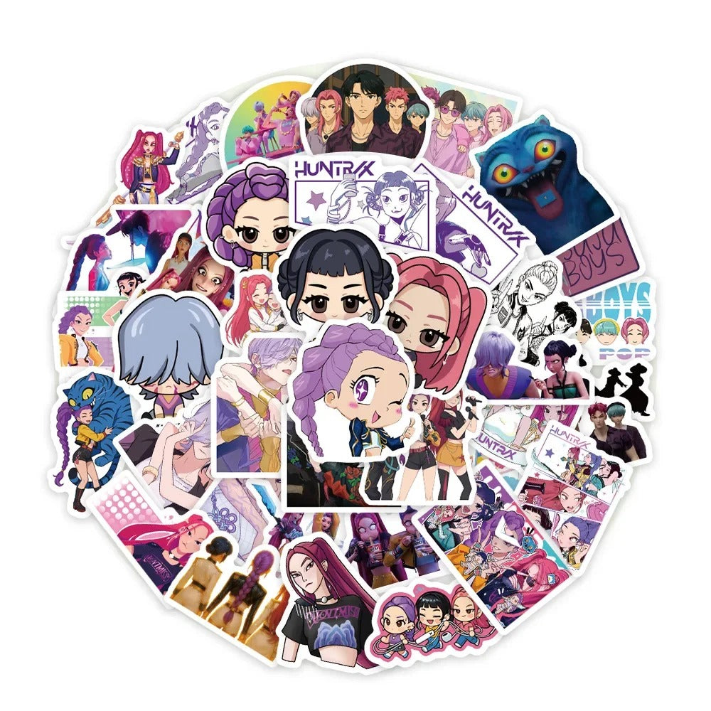 74pcs KPop Demon Hunters Graffiti Stickers